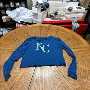 New Era Womens Long Sleeve Shirt in Blue with KC Royals Logo